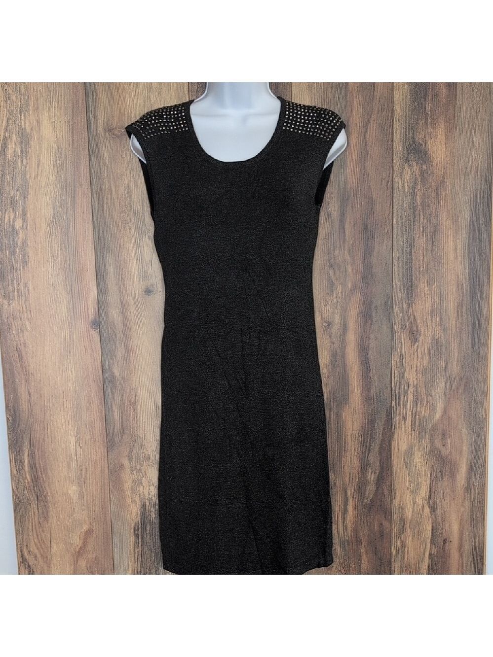 Express Charcoal Gray Mini Dress with Studded Shoulders S/P    NWT     204JH